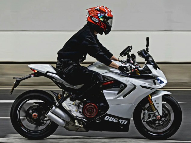 Lojas Carenagens Moto Ducati 2021-2024 Ducati Supersport 950/950S 2021-2024 - Branco Preto