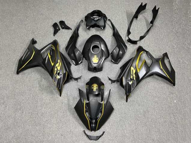 Lojas Carenagens Moto BMW S1000RR 2023-2024 - Ouro Preto Fibra de Carbono