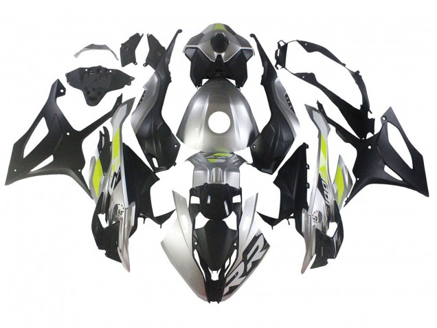 Lojas Carenagens Moto BMW S1000RR 2023-2024 - Prata Preto Fosco Verde Limão