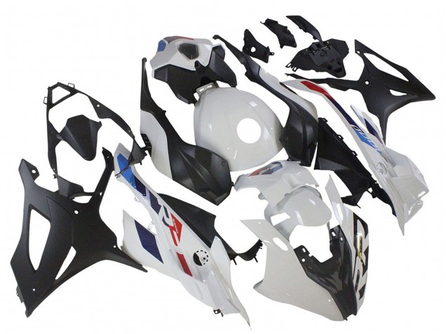 Lojas Carenagem Moto BMW S1000RR 2023-2024 - Branco Azul Vermelho Preto Fosco
