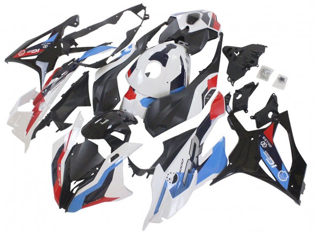 Lojas Carenagens Moto BMW S1000RR 2023-2024 - Branco Azul Vermelho Preto Fosco
