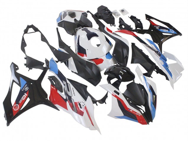 Lojas Carenagens Moto BMW S1000RR 2023-2024 - Branco Azul Vermelho Preto Fosco
