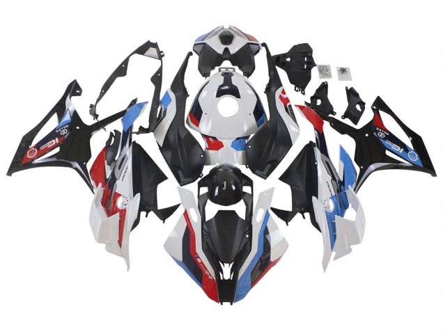 Lojas Carenagens Moto BMW S1000RR 2023-2024 - Branco Azul Vermelho Preto Fosco