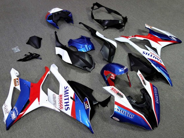Lojas Carenagens Moto BMW S1000RR 2019-2022 - Branco Azul Vermelho Smiths
