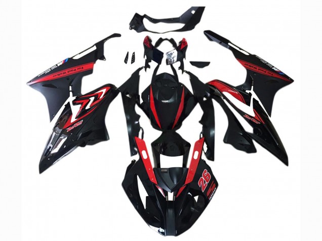 Lojas Carenagem Moto BMW S1000RR 2017-2018 - Vermelho Preto Brilhante Preto Fosco