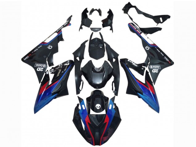 Lojas Carenagens Moto BMW S1000RR 2017-2018 - Azul Vermelho Preto Brilhante Castrol