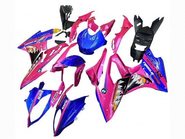Lojas Carenagens Moto BMW S1000RR 2017-2018 - Rosa Azul Amarelo Tubarão