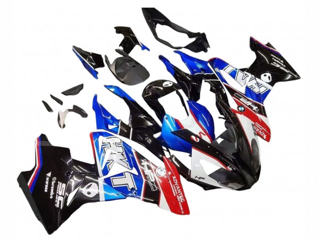Lojas Kits Carenagens Moto BMW S1000RR 2017-2018 - Branco Azul Vermelho Preto Brilhante