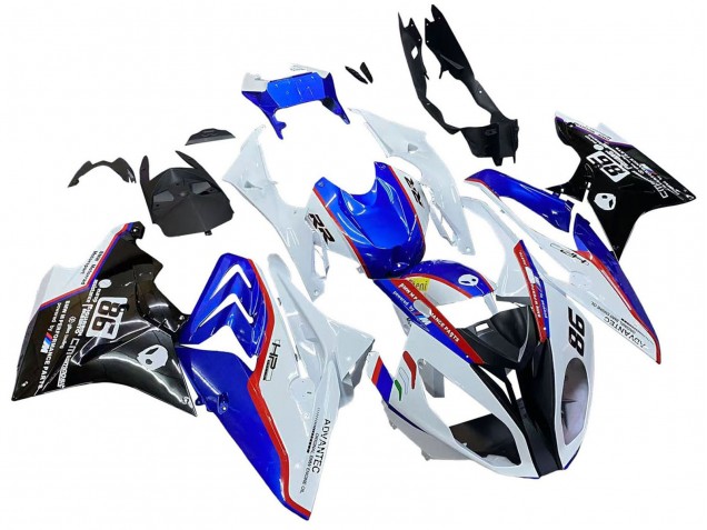 Lojas Carenagem Moto BMW S1000RR 2017-2018 - Branco Azul Vermelho Preto Brilhante