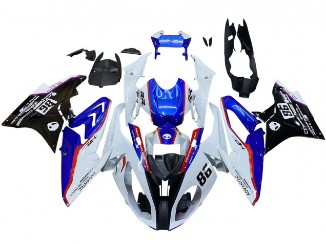 Lojas Carenagem Moto BMW S1000RR 2017-2018 - Branco Azul Vermelho Preto Brilhante