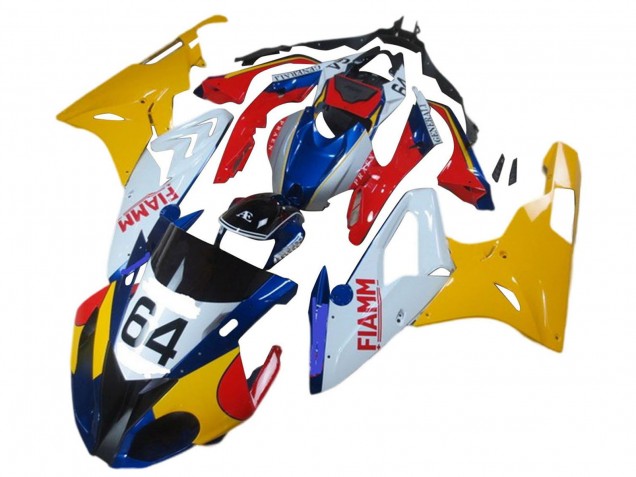 Lojas Carenagens Moto BMW S1000RR 2017-2018 - Amarelo Branco Vermelho Azul Fiamm 64