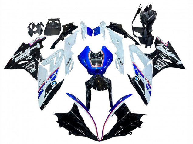 Lojas Kits Carenagem Moto BMW S1000RR 2015-2016 - Branco Azul Preto Brilhante