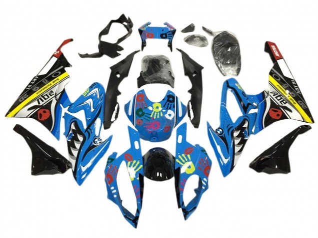 Lojas Kits Carenagem Moto BMW S1000RR 2015-2016 - Amarelo Azul Preto Tubarão
