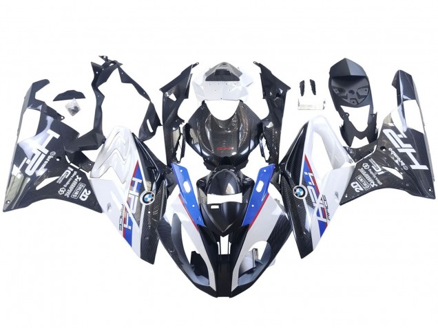 Lojas Carenagens Moto BMW S1000RR 2015-2016 - Branco Azul Preto Fibra de Carbono