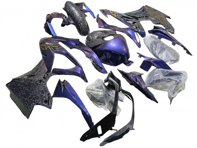 Lojas Carenagens Moto BMW S1000RR 2015-2016 - Gradiente Roxo Azul Forjado Fibra de Carbono