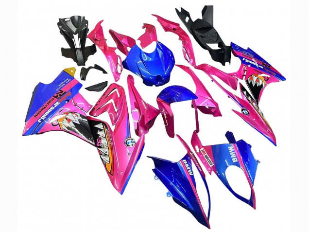 Lojas Carenagens Moto BMW S1000RR 2015-2016 - Rosa Azul Tubarão