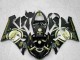 Lojas Carenagens Moto Kawasaki ZX6R 2005-2006 - Preto Brilhante Branco Ouro Lucky Strike