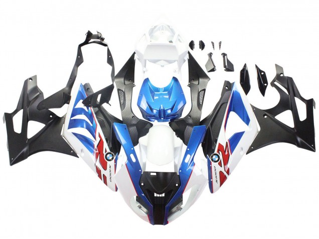 Lojas Carenagens Moto BMW S1000RR 2009-2014 - Branco Azul Preto Fosco