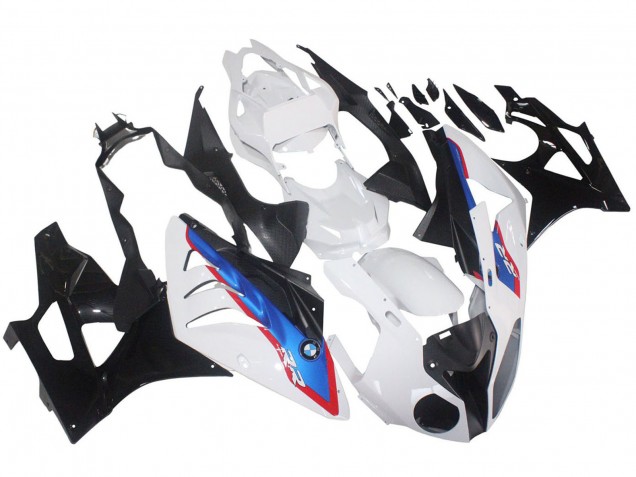 Lojas Carenagens Moto BMW S1000RR 2009-2014 - Branco Vermelho Azul Preto Brilhante HP Becker Carbon