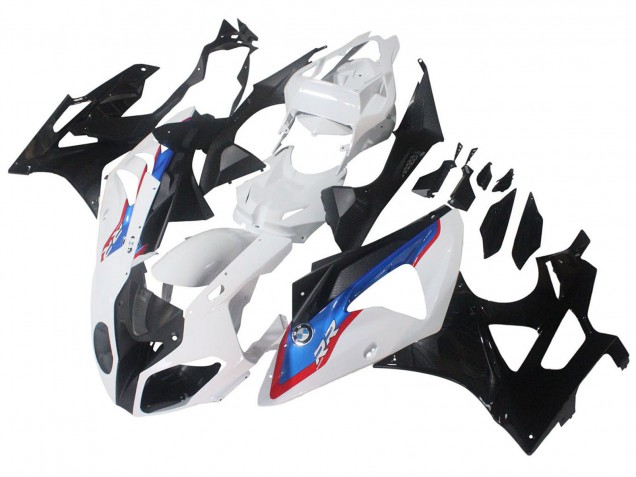 Lojas Carenagens Moto BMW S1000RR 2009-2014 - Branco Vermelho Azul Preto Brilhante HP Becker Carbon