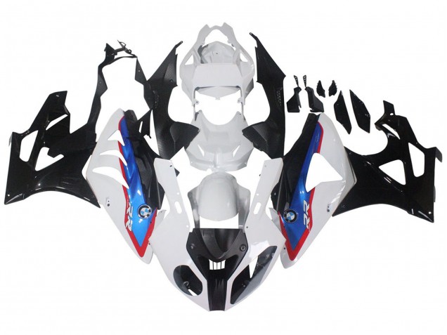 Lojas Carenagens Moto BMW S1000RR 2009-2014 - Branco Vermelho Azul Preto Brilhante HP Becker Carbon
