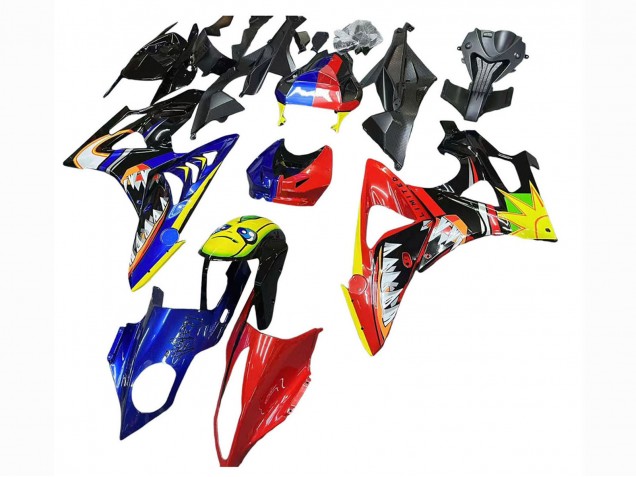 Lojas Carenagens Moto BMW S1000RR 2009-2014 - Vermelho Azul Amarelo Tubarão