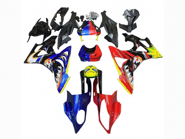 Lojas Carenagens Moto BMW S1000RR 2009-2014 - Vermelho Azul Amarelo Tubarão