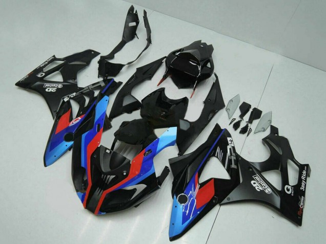 Lojas Carenagens Moto BMW S1000RR 2009-2014 - Azul Vermelho Preto Fosco Castrol