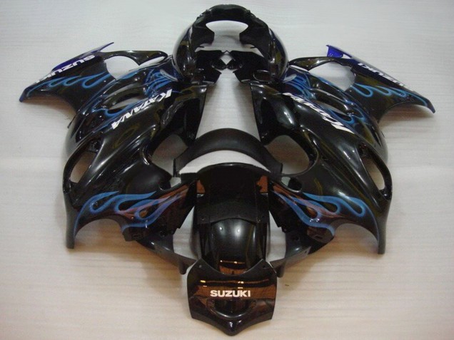 Lojas Carenagens Moto Suzuki GSX600F/GSX750F 2004-2006 - Preto Brilhante Azul Chama