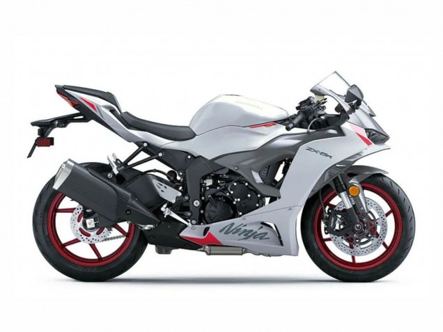 Lojas Carenagens Moto Kawasaki ZX6R 2023-2025 - Branco Pérola Preto Vermelho