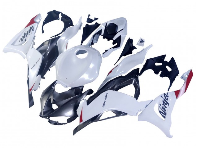 Lojas Carenagens Moto Kawasaki ZX6R 2023-2025 - Branco Pérola Preto Vermelho