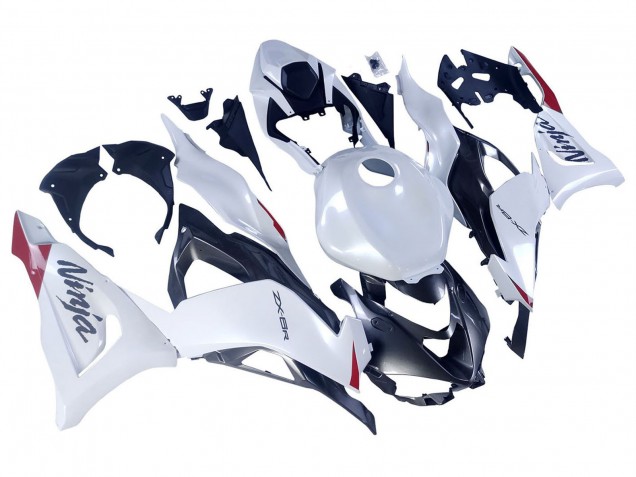 Lojas Carenagens Moto Kawasaki ZX6R 2023-2025 - Branco Pérola Preto Vermelho