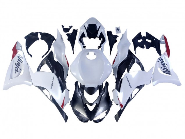 Lojas Carenagens Moto Kawasaki ZX6R 2023-2025 - Branco Pérola Preto Vermelho