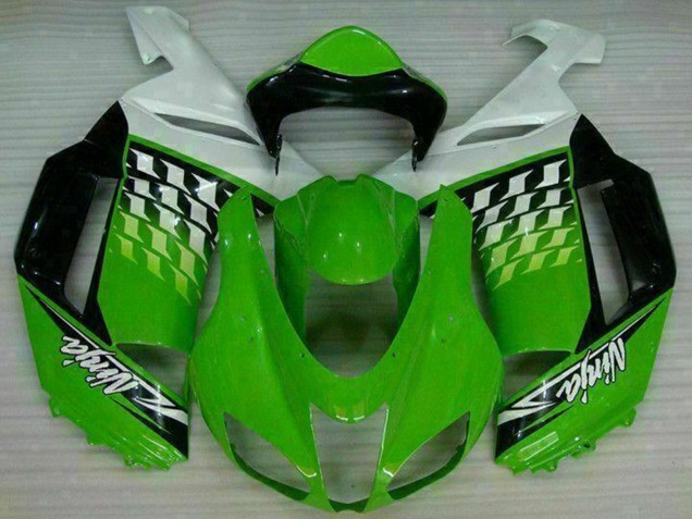 Lojas Carenagens Moto Kawasaki ZX6R 2007-2008 - Verde Branco Ninja
