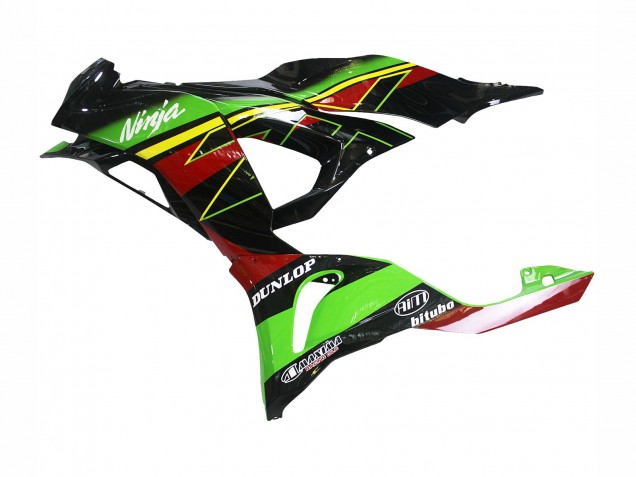Lojas Carenagens Moto Kawasaki ZX6R 2023-2025 - Verde Preto Vermelho Amarelo Dunlop