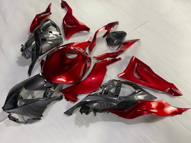 Lojas Carenagens Moto Kawasaki ZX6R 2023-2025 - Vermelho Fibra de Carbono