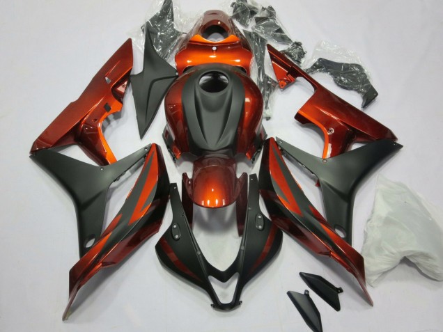 Lojas Kits Carenagem Moto Honda CBR600RR 2007-2008 - Laranja Preto Fosco