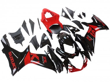 Lojas Kits Carenagem Moto Suzuki GSXR 600 / GSXR 750 2011-2024 - Vermelho Preto Brilhante