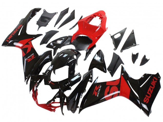 Lojas Kits Carenagem Moto Suzuki GSXR 600 / GSXR 750 2011-2024 - Vermelho Preto Brilhante