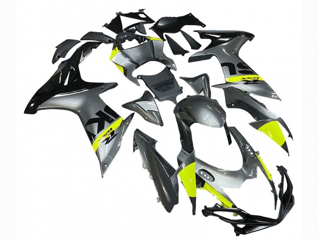 Lojas Carenagens Moto Suzuki GSXR 600 / GSXR 750 2011-2024 - Prata Amarelo Preto