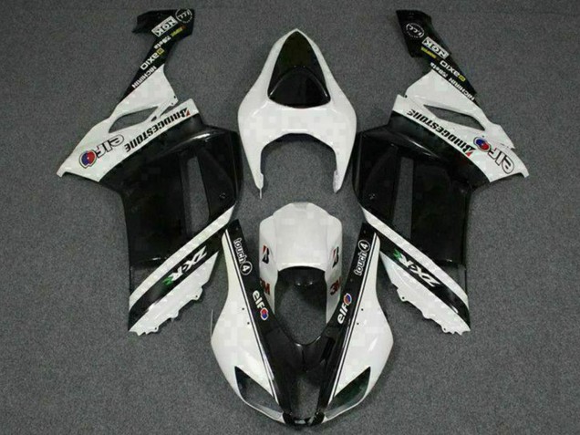 Lojas Carenagens Moto Kawasaki ZX6R 2007-2008 - Preto Branco Elf