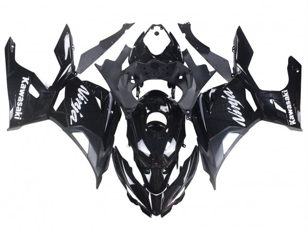 Lojas Carenagens Moto Kawasaki Ninja 400 2018-2024 - Preto Brilhante Preto Fosco Branco Decalques