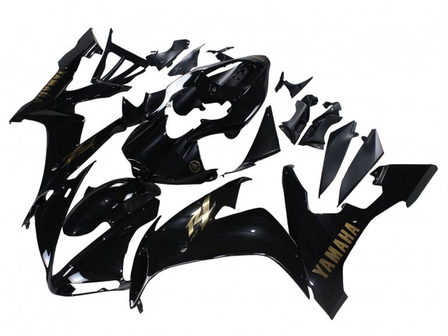 Lojas Carenagens Moto Yamaha YZF 1000 R1 2004-2006 - Preto Brilhante Ouro Decalques