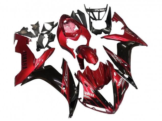 Lojas Carenagens Moto Yamaha YZF 1000 R1 2004-2006 - Vermelho Preto Brilhante