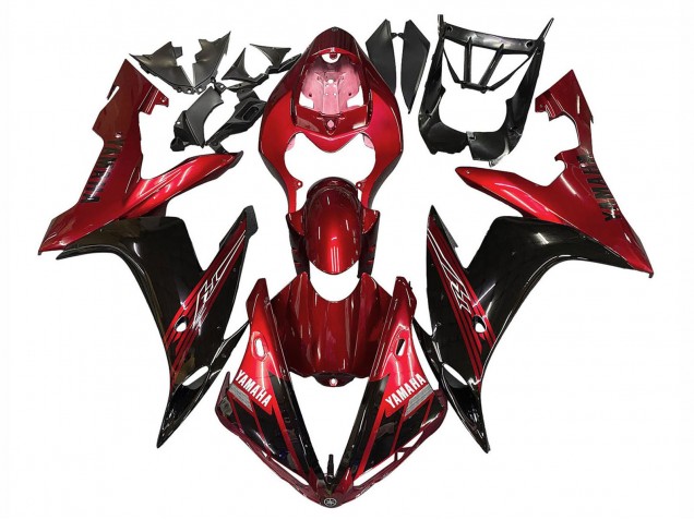 Lojas Carenagens Moto Yamaha YZF 1000 R1 2004-2006 - Vermelho Preto Brilhante