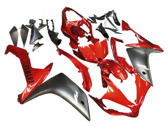 Lojas Carenagem Moto Yamaha YZF 1000 R1 2007-2008 - Vermelho Preto Fosco
