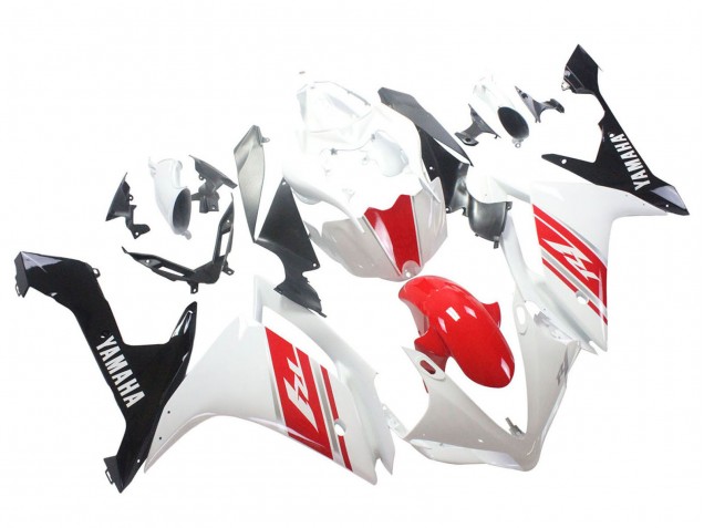 Lojas Carenagem Moto Yamaha YZF 1000 R1 2007-2008 - Branco Vermelho Preto