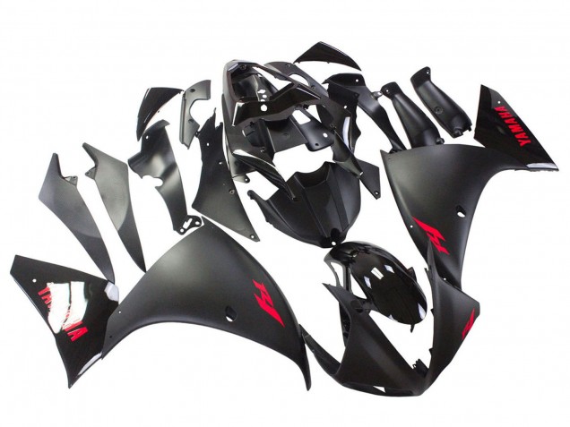 Lojas Carenagem Moto Yamaha YZF 1000 R1 2009-2011 - Preto Fosco Vermelho Decal