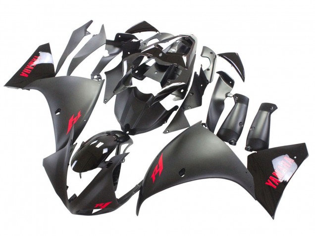 Lojas Carenagem Moto Yamaha YZF 1000 R1 2009-2011 - Preto Fosco Vermelho Decal