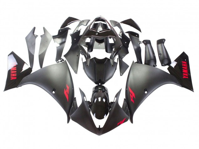 Lojas Carenagem Moto Yamaha YZF 1000 R1 2009-2011 - Preto Fosco Vermelho Decal